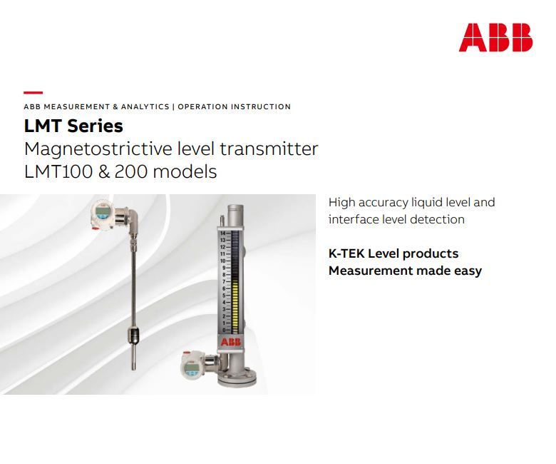 LMT100 - LMT200 Magnetostrictive Level Transmitter Operating Instructions